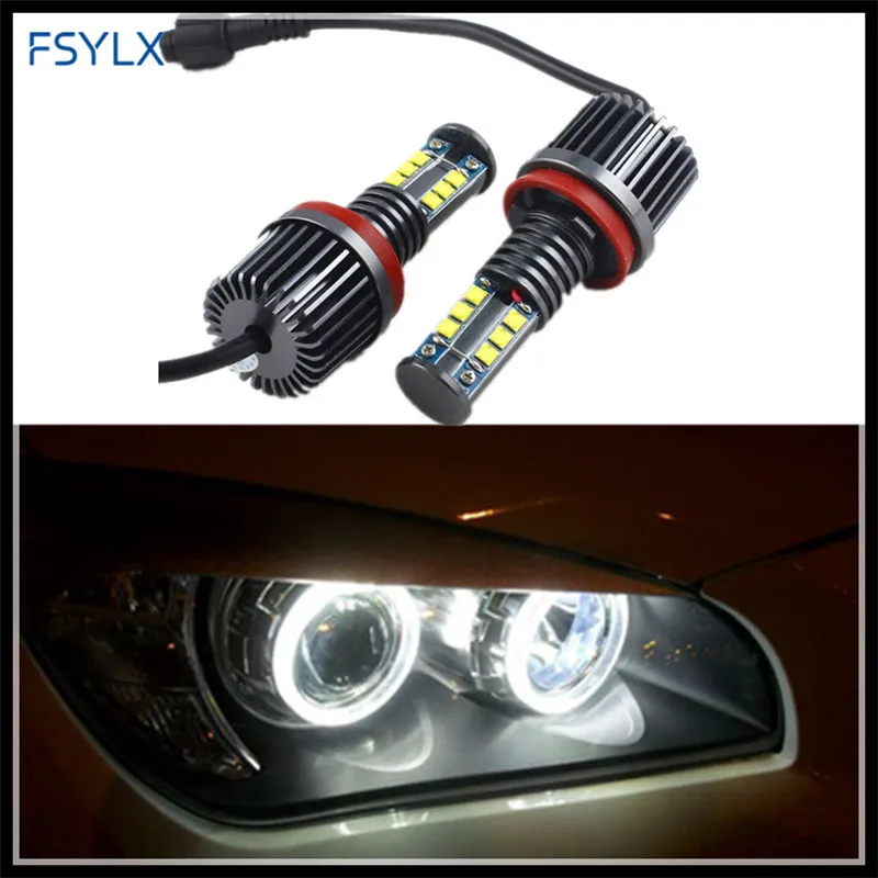 

FSYLX H8 120W LED Angel Eyes marker for BMW X5 E70 X6 E71 E90 E92 M3 E60 E82 E63 Canbus Car LED DRL Headlight LED angel eyes H8
