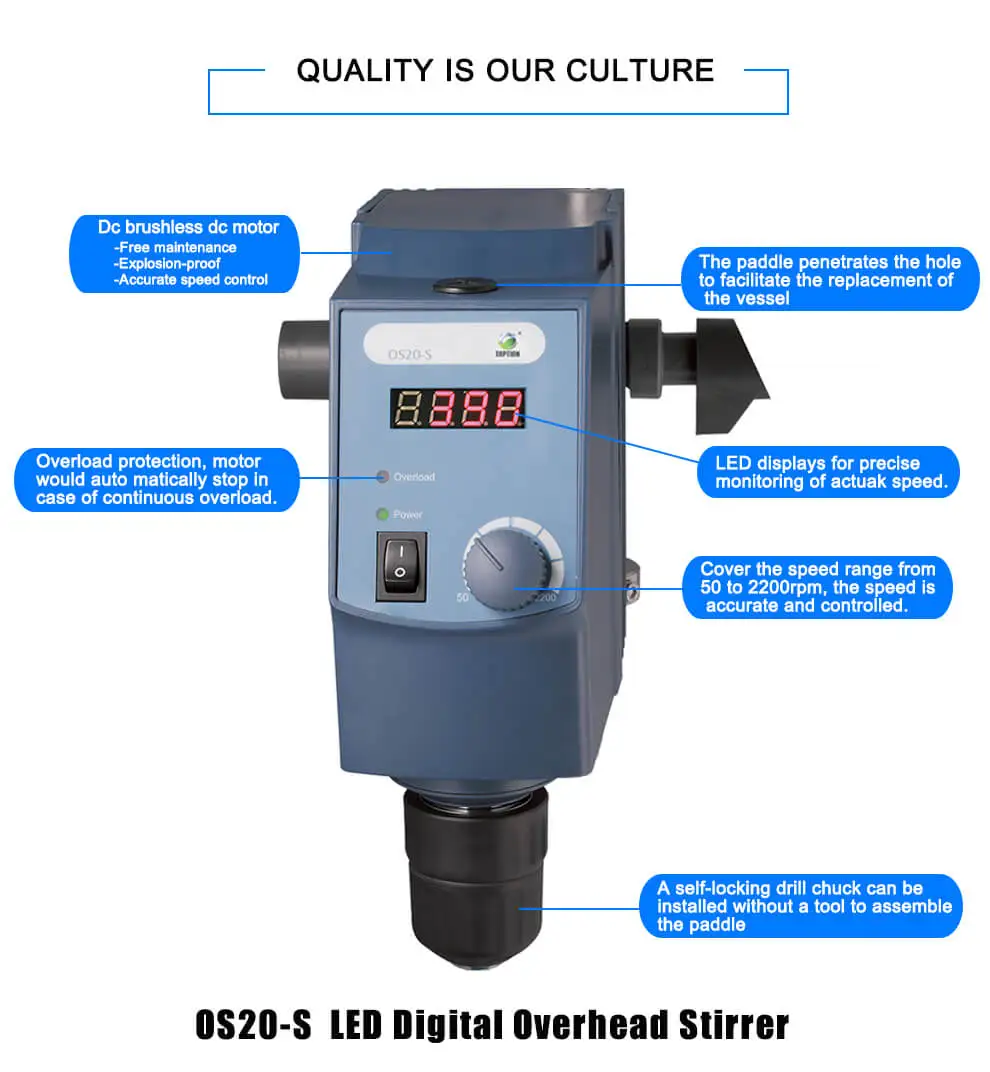 OS20-S LED Digital Overhead Stirrer-2