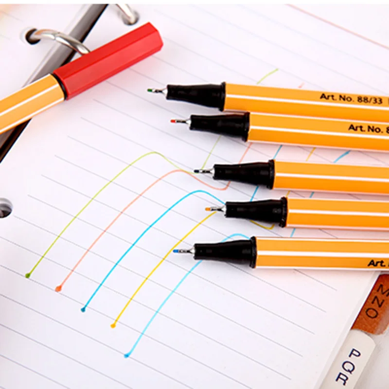 Stabilo-Marker-Pen-0-4mm-Slim-Plastic-25-Colors-Hook-Line-Pen-Watercolor-Sketech-For-Painting