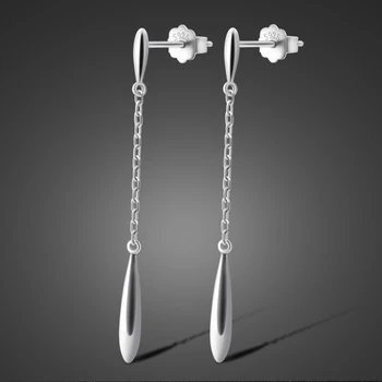 

Fashion sterling Silver 925 Long Earrings For Women Elegant High Luster Real Shell pearl has Drop Earrings Wedding Jewelry