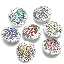 20 шт. 18 мм ручной металлический защелкивающиеся кнопки-Подвески много цветов для моды кожаный браслет