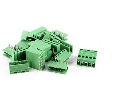 

10 Pcs 5pin 3.96mm Spacing PCB Screw Terminal Block Connector 300V 10A AWG14 26