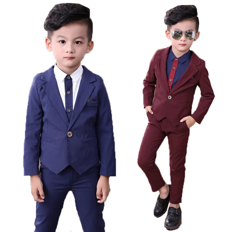 

Children Formal Wedding Suit Sets Kids Blazer pants 2pcs Outfits Flower Boys Birthday Party Gentlemen Costume