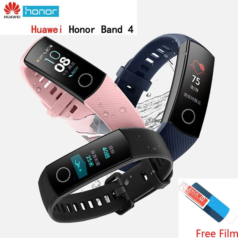 Смарт-браслет huawei Honor Band 4 с пряжкой для обуви, пульсометром и монитором сна, сенсорной панелью 0,95