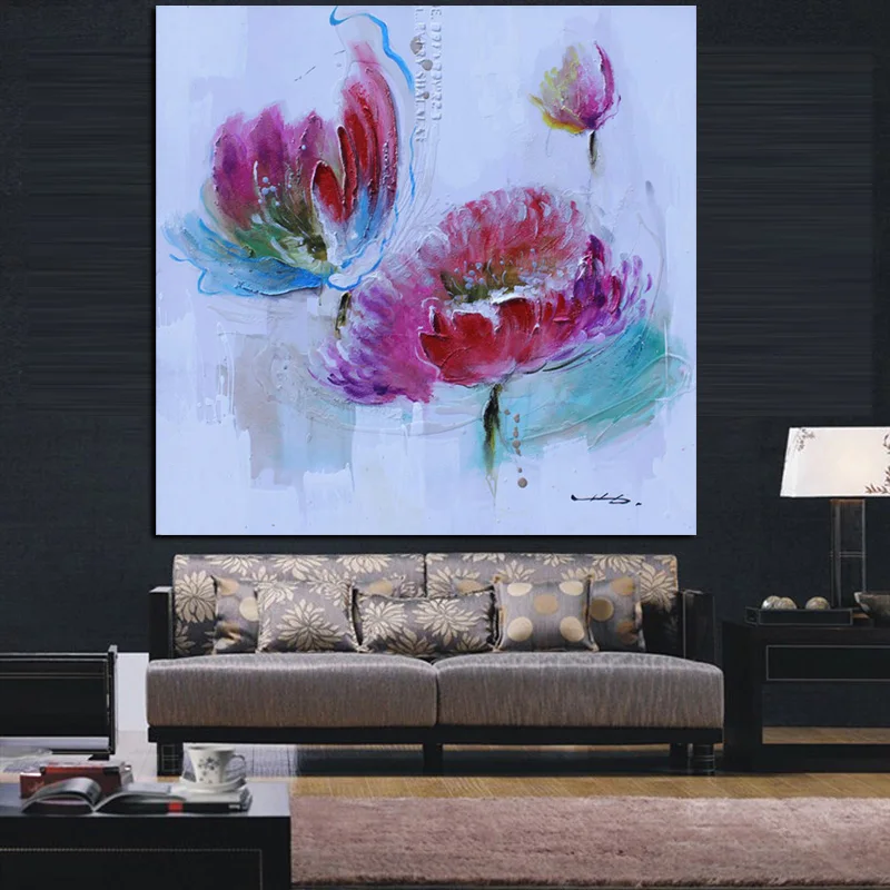 

HD Print Abstract Watercolor Lotus Oil Painting on Canvas Pop Art Poster Modern Wall Picture For Living Room Sofa Cuadros Decor