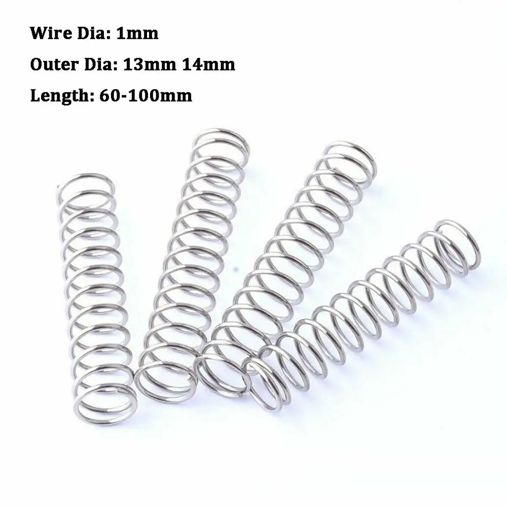 

5Pcs Compression Spring White Zinc Plated Wire Diameter 1mm Tension Spring Hardware Accessories Outer Diameter 13mm 14mm