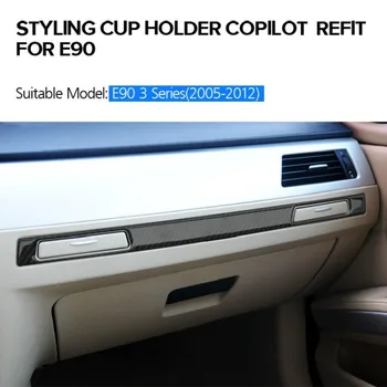 

for BMW E90 Carbon Fiber sticker Decal Stickers Decoration Car Stickers Auto Interior Accessories Car Styling Cup Holder Copilot