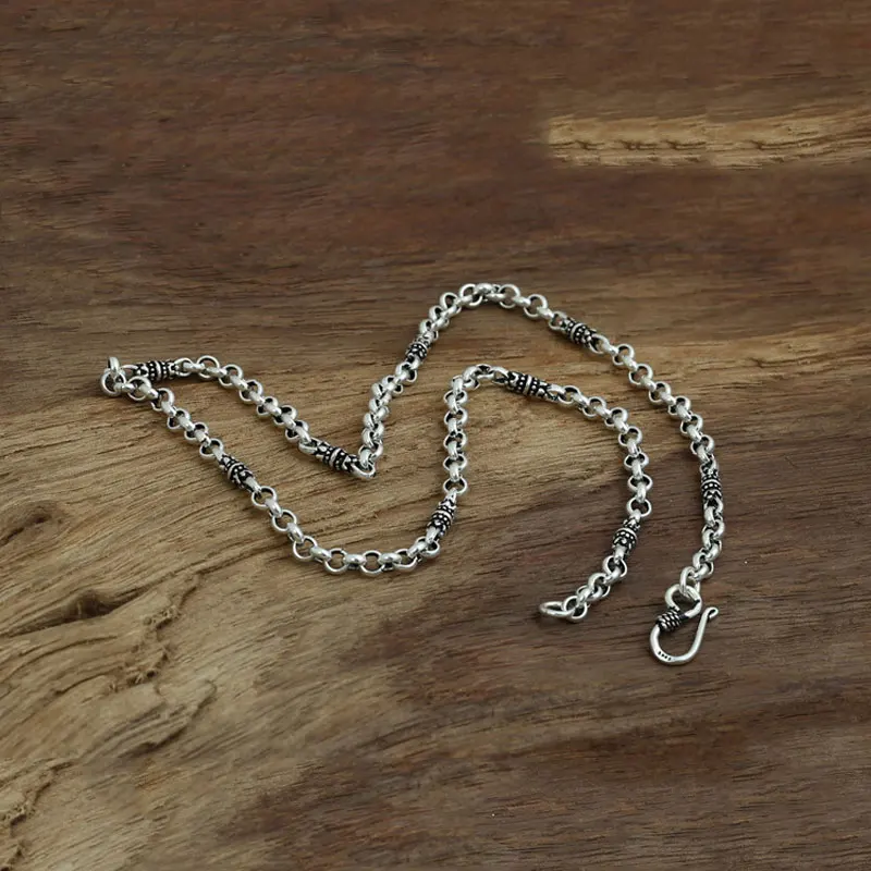 FNJ-Link-Bamboo-Chain-Necklaces-925-Silver-4mm-45cm-to-80cm-Original-S925-Thai-Silver-Women (2)