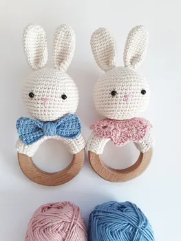 

crochet toys amigurumi doll bunny rattle model number XH0412033