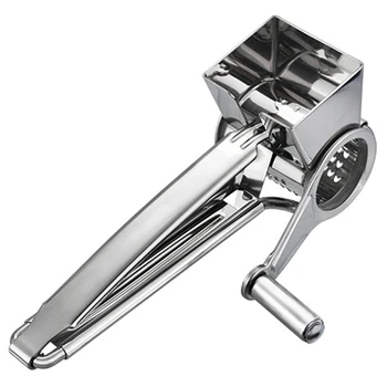 

Rotary Cheese Grater Stainless Steel Slicer Hard Cheese Parmesan Chocolate Nuts Vegetable Or Fruits