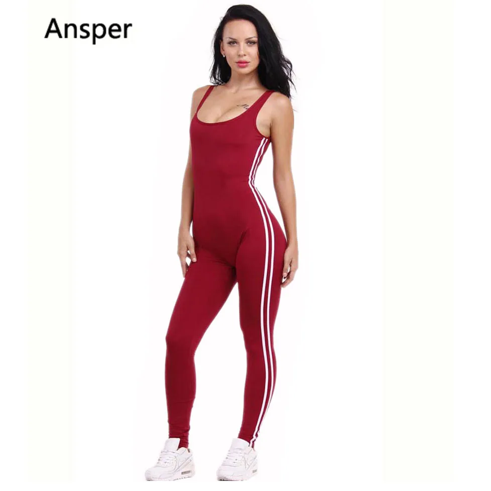 2018 Sexy Jumpsuit tank Bodycon Backless Body Suit Overalls Black Red