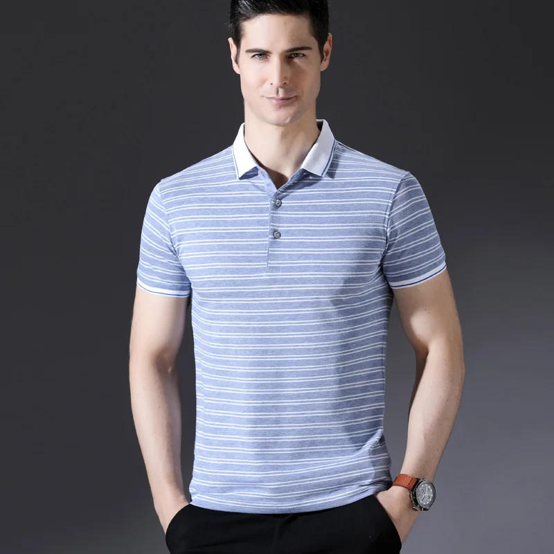 Summer New Men Smart Casual Polo Shirt Men Solid Color Short Sleeve