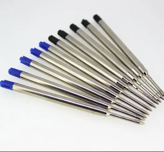 10pcs Universal Standard Style Black and Blue Ink 0.7MM Medium Nib Ball Point Pen Refills