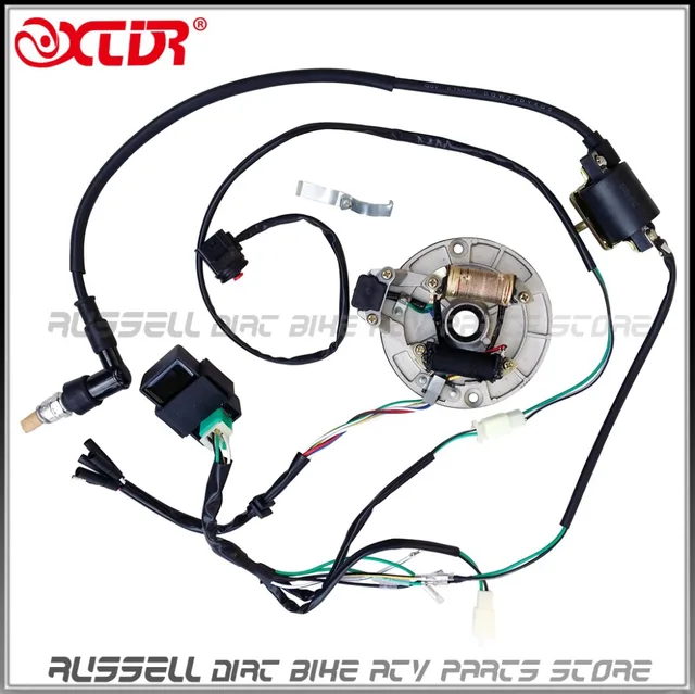 WIRE HARNESS CDI Coil STATOR Kill Switch Spark Plug 125cc