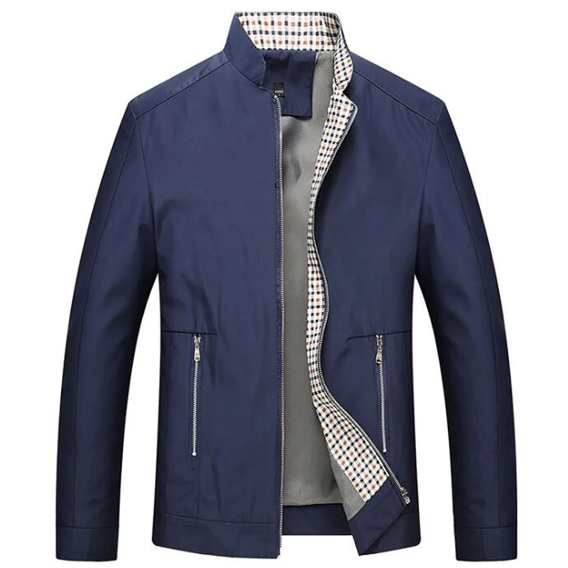 

Hot Sale Jacket Men New Spring Autumn Stand Collar Casual Jackets Mens Business Large Size 5XL 6XL Zipper Coats Jaqueta