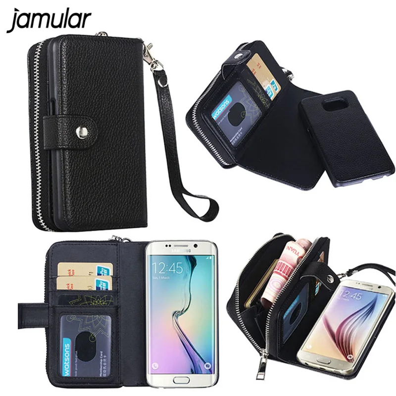 JAMULAR Leather Handbag Wallet Phone Case For Samsung Galaxy S8 Plus S7 S6 Edge Note 4 5 Cases for Samsung A5 A3 A7 2017 Cover cases-for-s8+