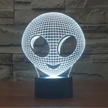 

[Seven Neon]free Shipping Alien Acrylic 7Colors Desk Lamp 3D Lamp Novelty Led Night Light Millennium Falcon Light