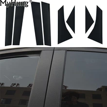 Car Window Pillars Decal Stickers Trim fit for Ford Focus 2012 2013 2014 2015 2016 Carbon Fiber Sticker 8pcs per set Car-styling