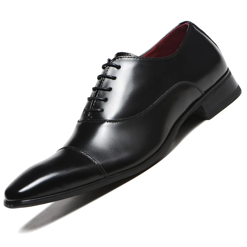 Merkmak/Мужские модельные туфли высокого качества; кожаная мужская обувь; модные мужские свадебные туфли; удобная официальная обувь; Прямая поставка - Цвет: Черный