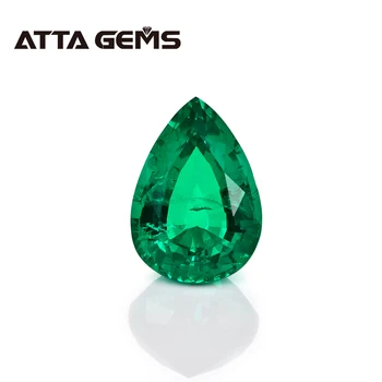 

Columbian Emerald Stone in Pears Shape Hydrothermal Emerald Pears 7mm*9mm 1.5 Carats Weight for Wedding Special Jewelry Design