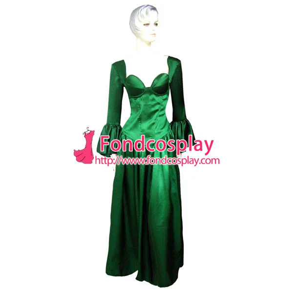 

O dress the Story of O with bra green Satin dress cosplay costume Tailor-made[G240]