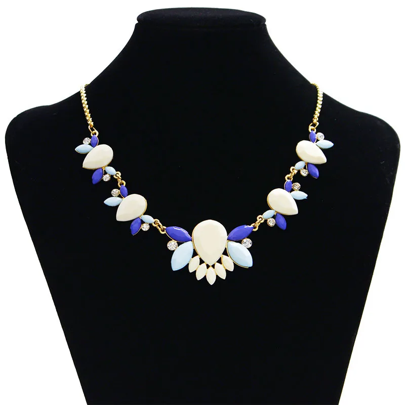 

F&U New 2015 Summer Statement Necklaces Exquisite Petalage Flower Choker Necklace for Fashion Women Top Acrylic Collar Necklace
