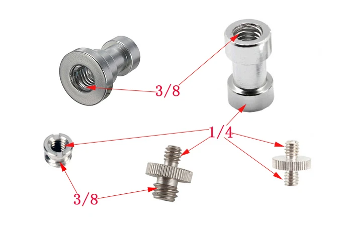 50 наборов 5 в 1 1/4 &quotдо 3/8&quot винт Spigot Stud и с резьбой для крепления на штативе