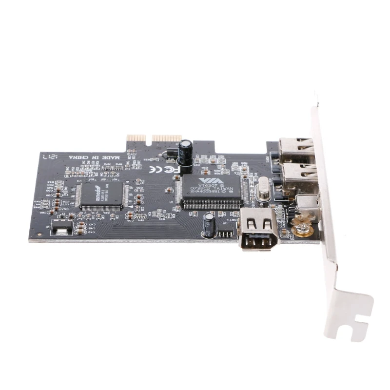 PCI e 1X IEEE 1394A 4 портовый (3 + 1) адаптер карты Firewire 6 контактный кабель для настольного