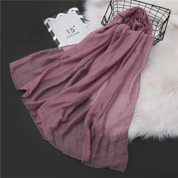 

Casual women scarf 2020 solid soft long size lady pashmina shawls and wraps hijabs scarves cotton neck headband female foulard
