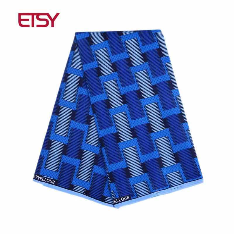 

New Polyester wax Prints Fabric 2018 Ankara binta wax High Quality 6 yards African Fabric for Party Dress FP6012