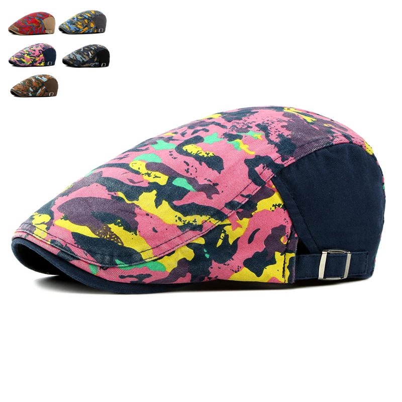 

Brand Fashion Camouflage Summer Sun Hats for Men Women Casual Cotton Beret Caps Gorras Planas Boinas Flat Caps Berets