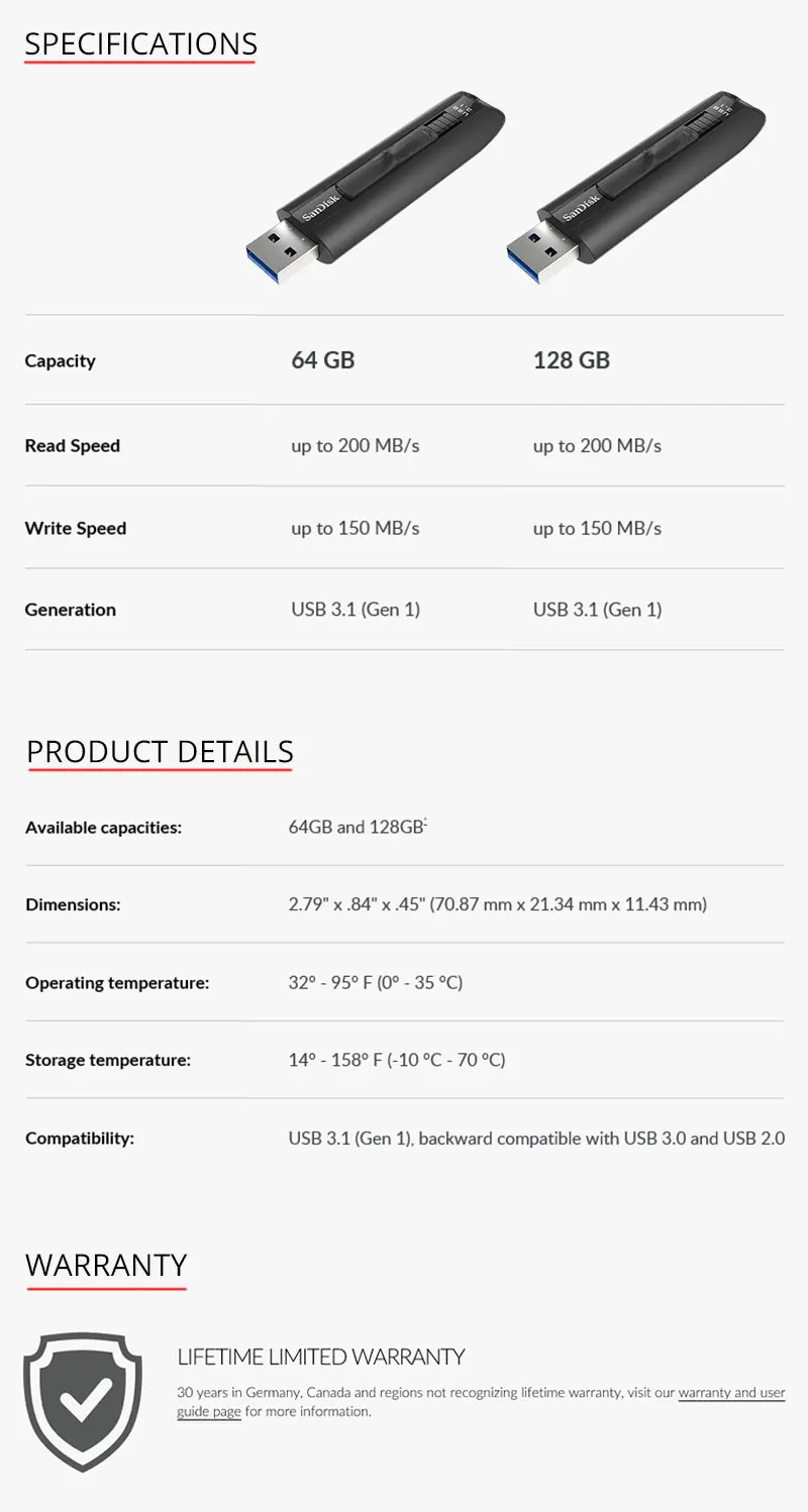 SanDisk CZ800 Экстремальный USB 3,1 флеш-накопитель 200 МБ/с./с 128 ГБ флеш-накопитель 64 Гб памяти USB3.0 накопитель высокоскоростное запоминающее устройство U диск