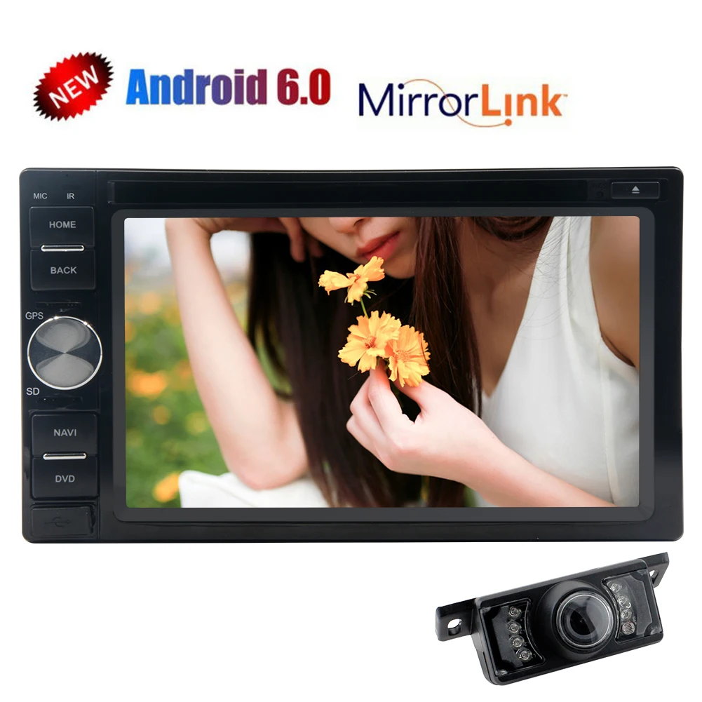 Flash Deal Android6.0 Car Stereo in Dash Double Din Headunit GPS Navigation 3D Map 5point Touch Screen BT SWC/USB/SD/Bulit-in WIFI/3G/4G 1