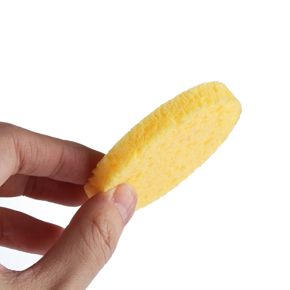 10Pcs Natural Wood Pulp Facial Sponge Exfoliator Sponge Cellulose Round Face Cleaning Tool Compress Puff Cleanup Make Up Tools