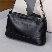 Кожаная женская маленькая сумка, новинка, модная, многослойная, многослойная, на молнии, на одно плечо, женская простая сумка через плечо