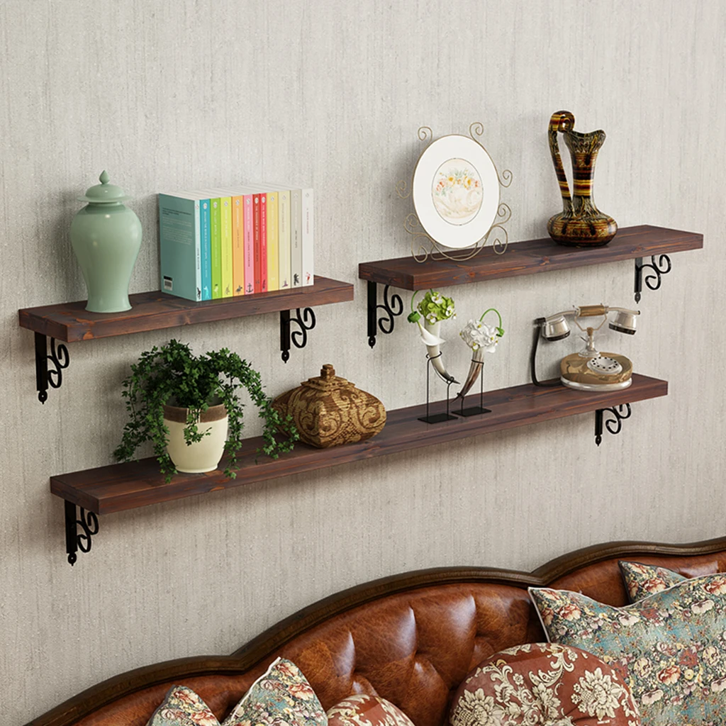 Baoblaze European-style Wall Shelf Bracket Metal HeavyDuty Supporter Floral Display Stand