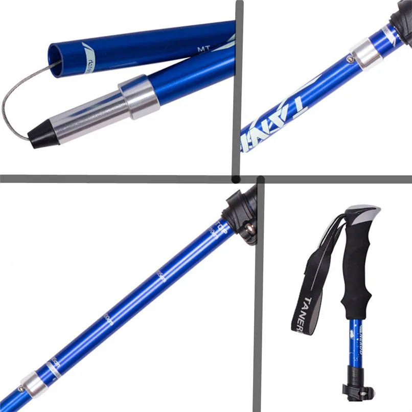 Ultralight 4-Section Telescopic Walking Sticks Hiking Stick Trekking Pole Anti Shock Alpenstock Portable Folding Cane # 2o12 (5)