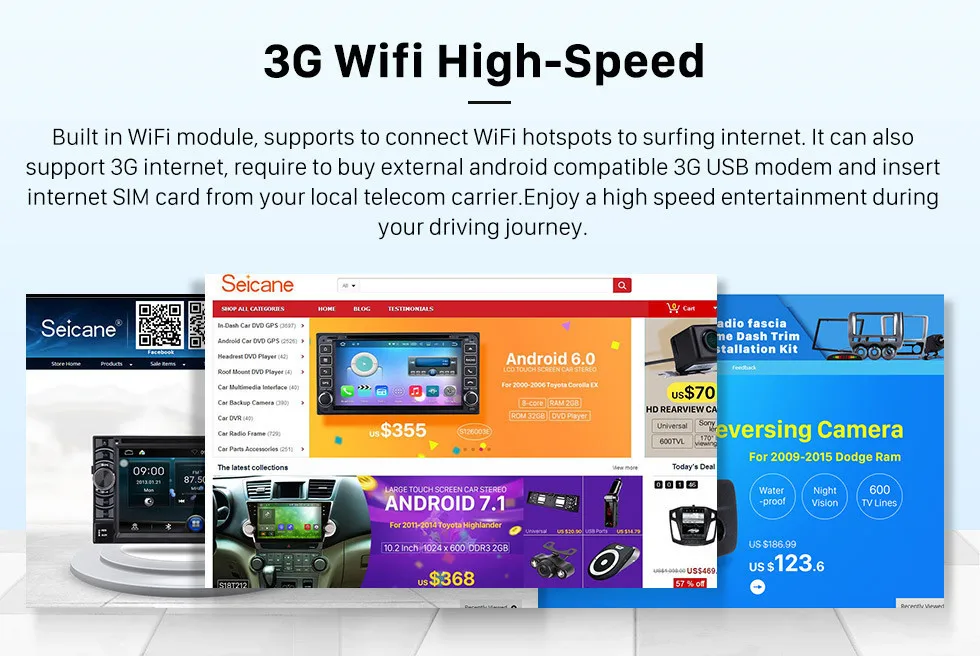 Best Seicane  9" 2Din Android 8.1/7.1 Car Radio WIFI Bluetooth Quad Core Multimedia Player For 2008 2009 2010-2015 Mazda 6 Rui wing 10