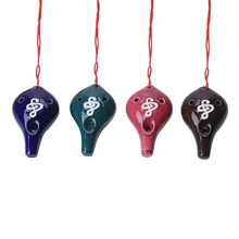 6 отверстий окарина керамика альт C глазурью музыкальный инструмент флейта подарок изысканный Королевский синий/зеленый/кофе