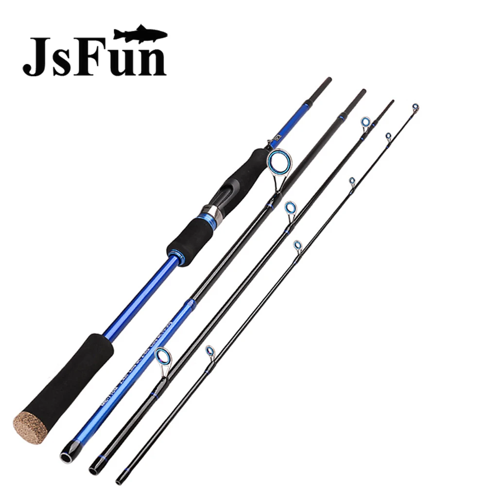 

JSFUN Spinning Rod 2.1m 2.4m 2.7m Carbon Fishing Rod 4 Sections Travel Rod Fish Pole Fishing Tackle FG103