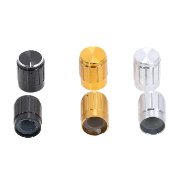 

10Pcs Metal 6mm Hole Dia Light Lamp Dimmer Control Rotary Knob Cap 13x17mm Aluminum Volume Control Rotary Knobs