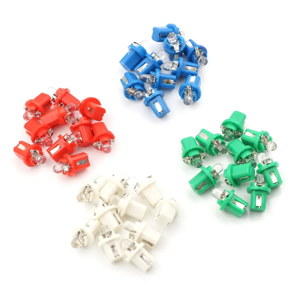 

10Pcs/lot Multi Color T5 B8.5D B8.5 SMD LED Car Light Automobiles Light-emitting Diode Instrument Dashboard Light Bulbs