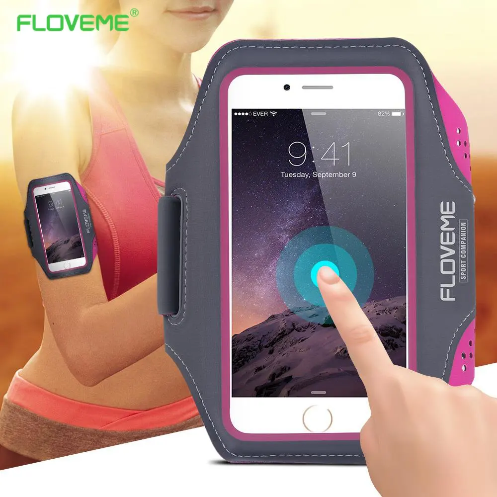 FLOVEME Waterproof Sport Arm Band Case For Samsung Galaxy S8 S7 S6 Edge S5 Universal For Below 5.5 Inch Moblie Phones Touch Gym