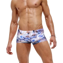 Мужские плавки 3D мужские плавательные брюки с задним карманом на молнии фитнес шорты сексуальные брюки для серфинга 246