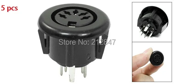 Female 5 Pin DIN Panel Mount Keyboard Cable Connector Adapter