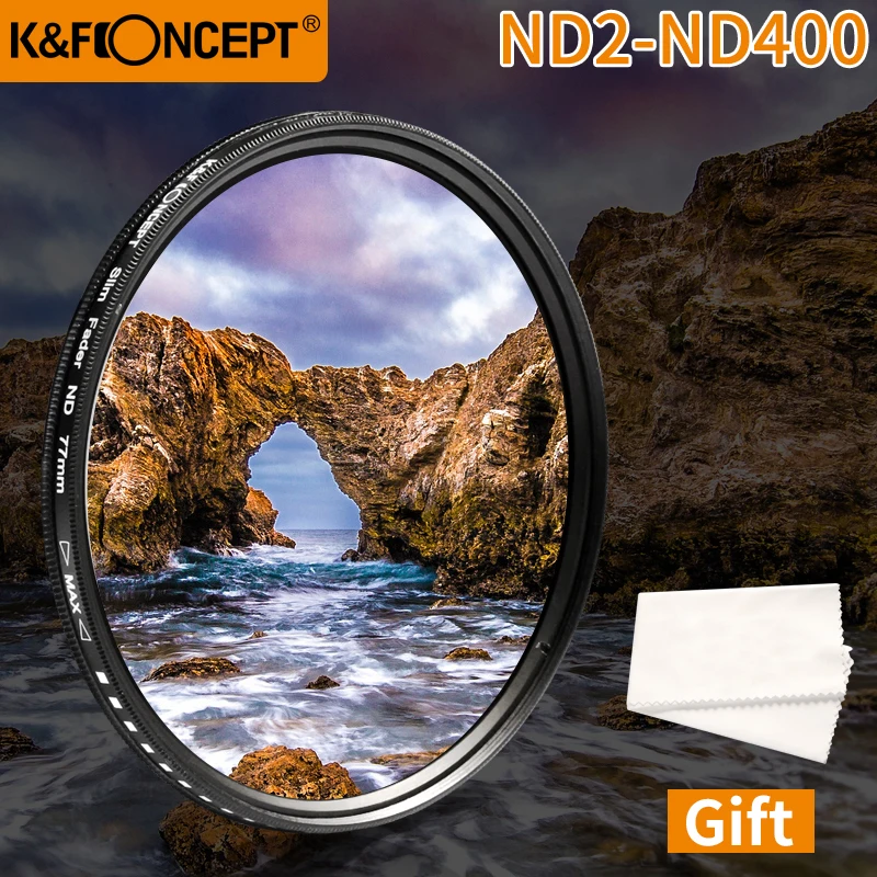 Ceny K F CONCEPT regulowany filtr obiektywu ND2 do ND400 ND 37MM 55MM 58MM 62MM 67MM 72MM 77MM 95MM smukły suwak zmienna neutralna gęstość