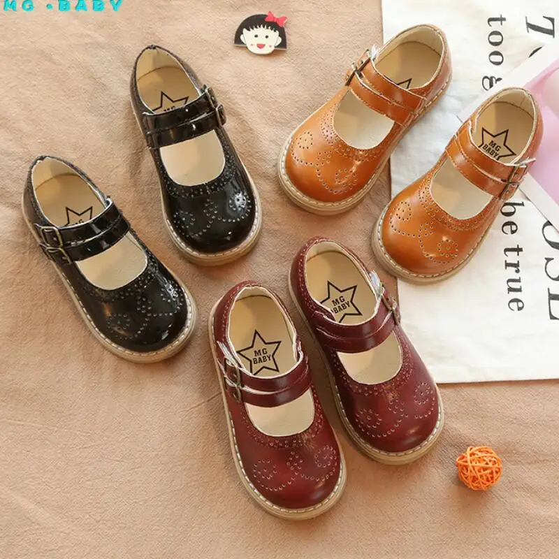 SKHEK New Summer Style Children Sandals for Girls Hollow Out soft Leather Princess Shoes Kids Beach Sandals Baby Toddler Shoes