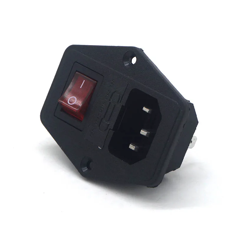Red Rocker Switch Красный кулисный переключатель переменного тока Предохранитель питания вилка соединителя разъём 3 контакта используется только с 10А F использование 15A 250VAC - Цвет: Red Rocker Switch