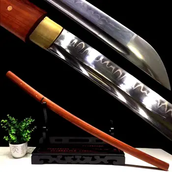 

Battle Ready Very Sharp Clay Tempered T10 Steel Blade Full Tang Japanese Samurai Sword Katana Red Wood Saya Asian Saber Knife