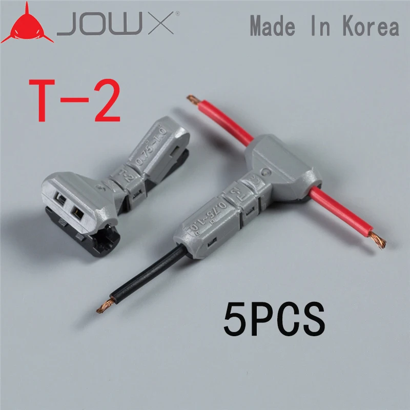 

T-2 5PCS Quick Splice Wire Wiring Connector 1 Way AWG18 0.75mm2 LED Strip Wire Cable Electrical Crimp Terminal Blocks Conductor